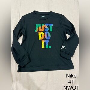 Nike Black Long Sleeve Tee with "Just Do It" Graphic